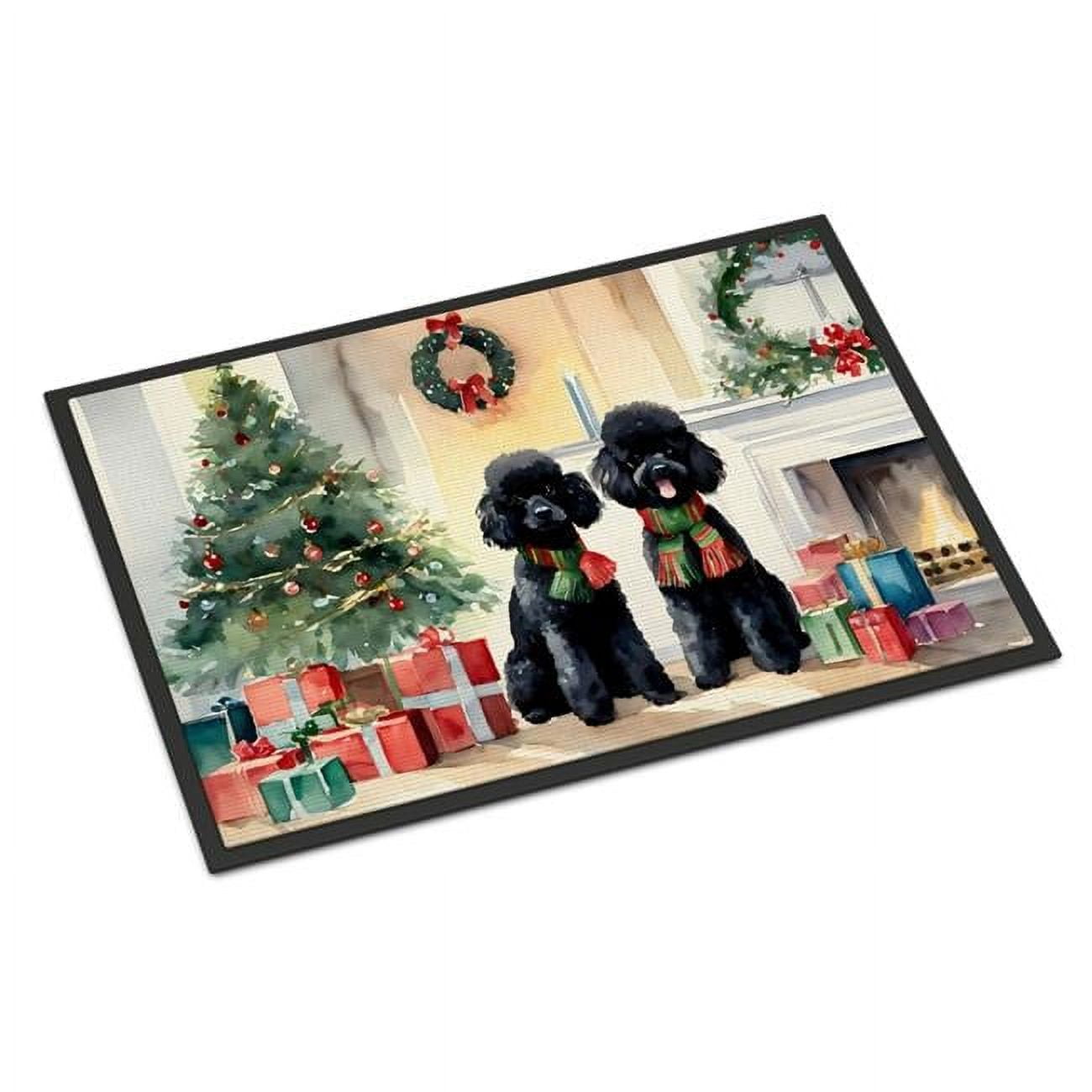 Carolines Treasures DAC2725MAT 18 x 27 in. Poodle Cozy Christmas Doormat