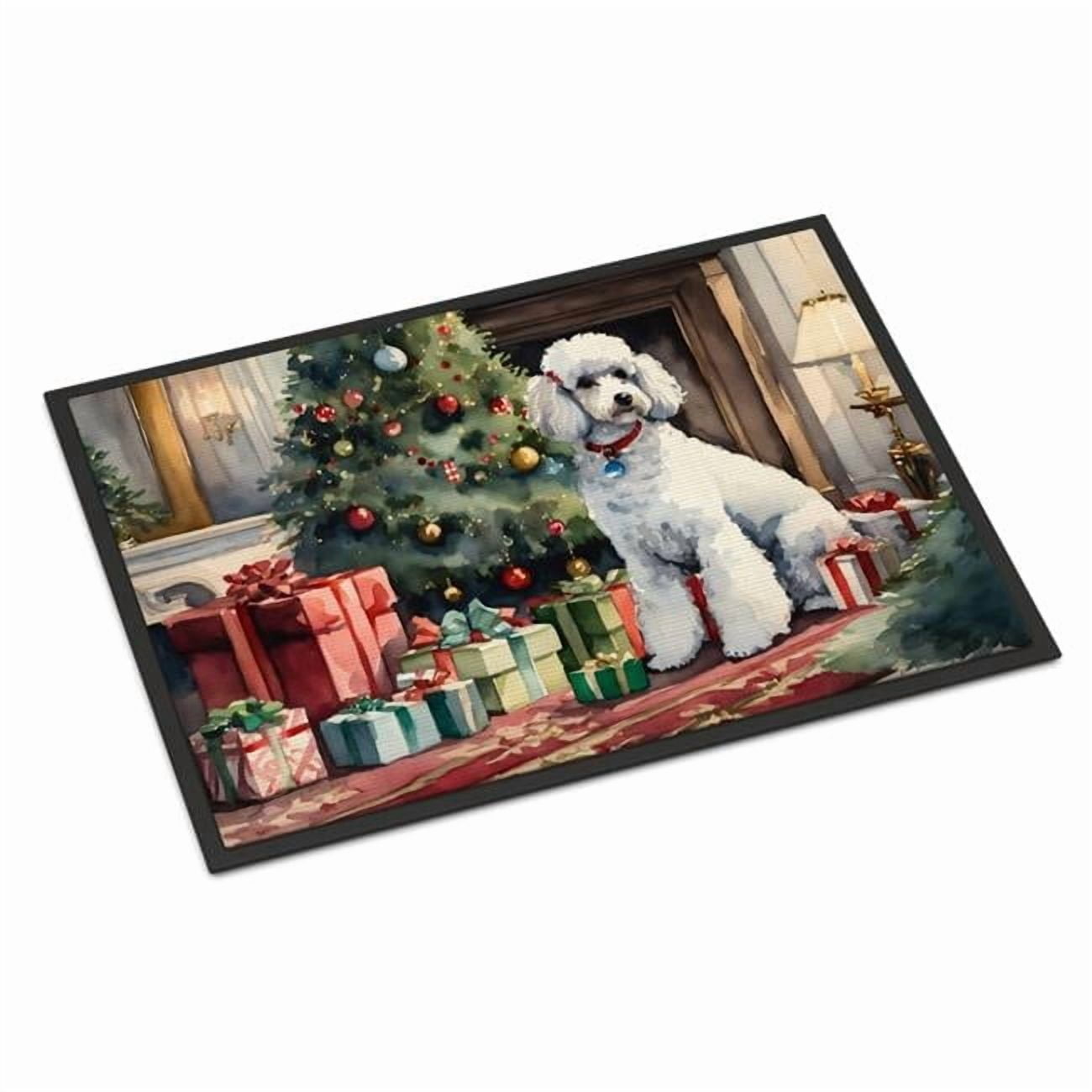 Carolines Treasures DAC2728MAT 0.15 x 18 x 27 in. Poodle Cozy Christmas Doormat