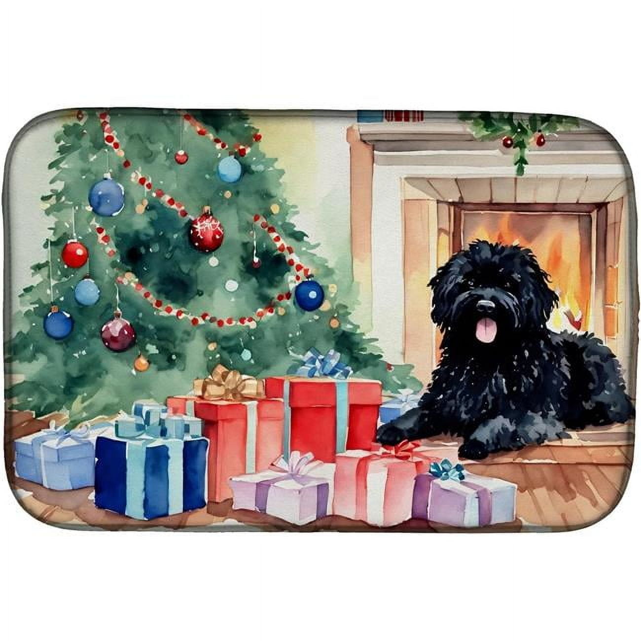 Carolines Treasures DAC2733DDM 0.2 x 21 x 14 in. Puli Cozy Christmas Dish Drying Mat