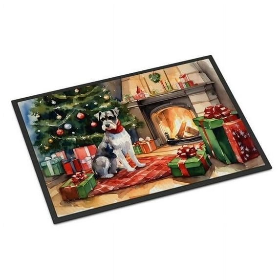 Carolines Treasures DAC2740MAT 0.15 x 18 x 27 in. Schnauzer Cozy Christmas Doormat