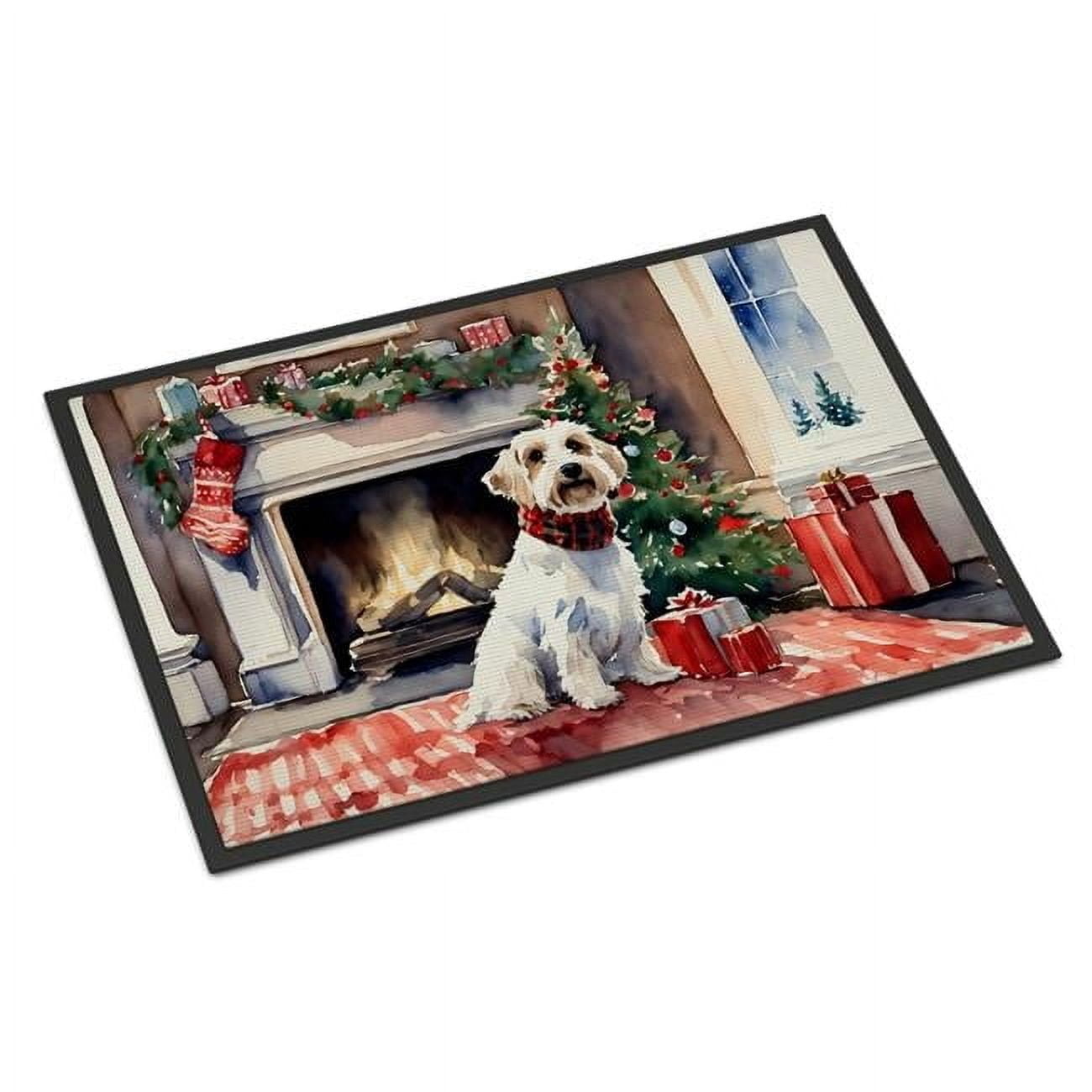 Carolines Treasures DAC2744MAT 0.15 x 18 x 27 in. Sealyham Terrier Cozy Christmas Doormat