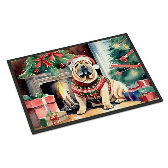 Carolines Treasures DAC2746JMAT 0.15 x 24 x 36 in. Unisex Shar Pei Cozy Christmas Doormat