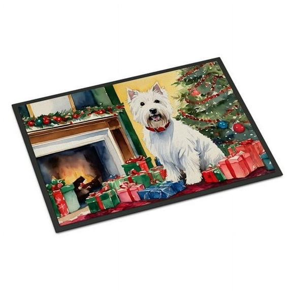 Carolines Treasures DAC2764MAT 0.15 x 18 x 27 in. Westie Cozy Christmas Doormat