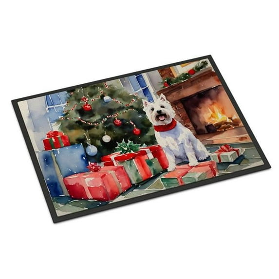 Carolines Treasures DAC2765MAT 0.15 x 18 x 27 in. Westie Cozy Christmas Doormat