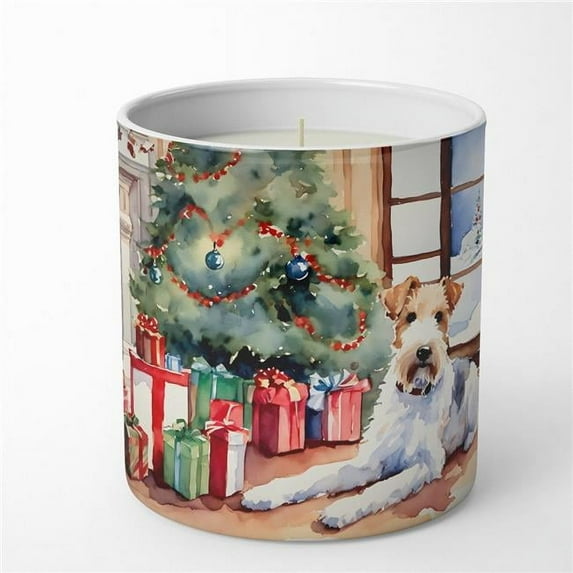 Carolines Treasures DAC2767CDL 3.75 x 3.25 in. Fox Terrier Cozy Christmas Decorative Soy Candle