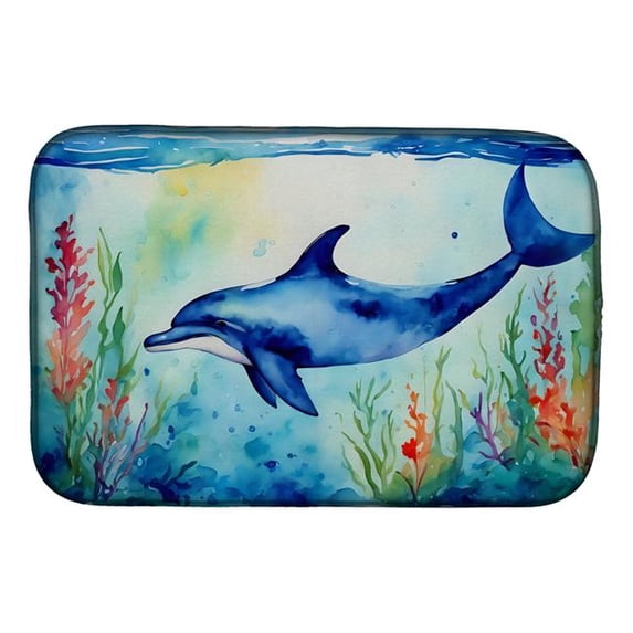 Carolines Treasures DAC2781DDM 21 x 14 in. Dolphin Dish Drying Mat