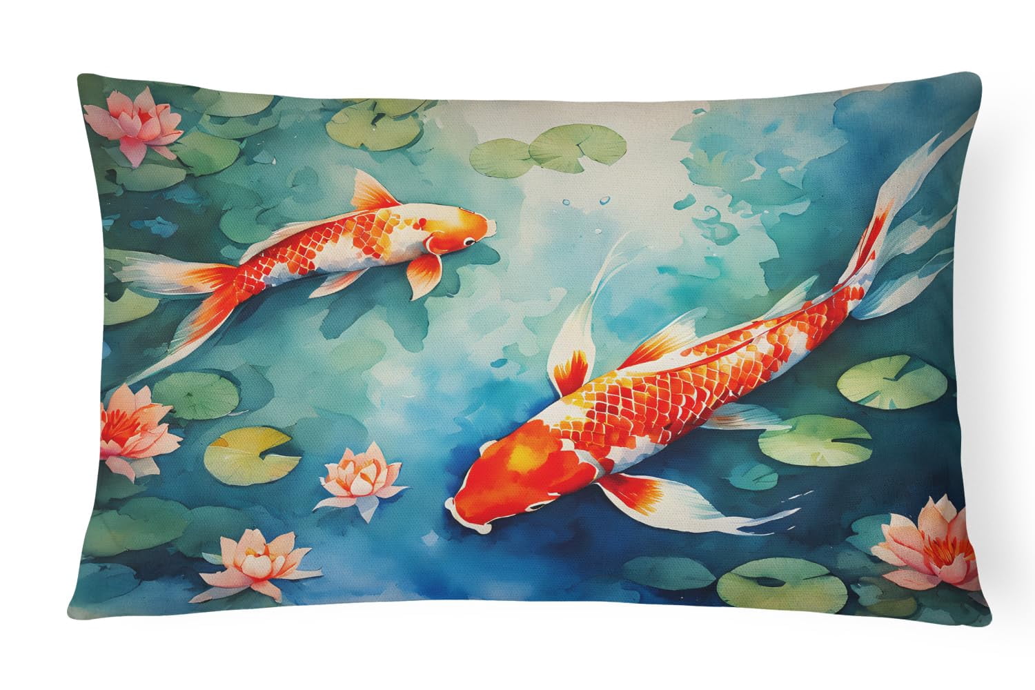 Koi Fish Throw Pillow 12 in x 16 in