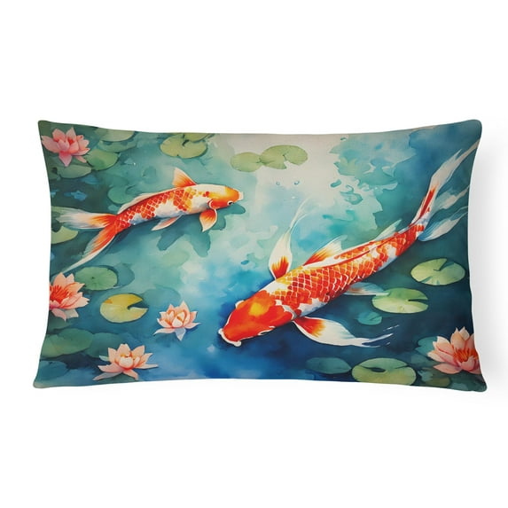 Koi Fish Throw Pillow 12 in x 16 in