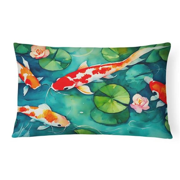 Koi Fish Throw Pillow 12 in x 16 in