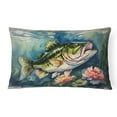 thumbnail image 1 of Largemouth Bass Throw Pillow 12 in x 16 in, 1 of 4