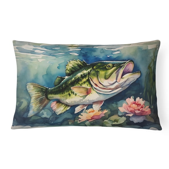 Largemouth Bass Throw Pillow 12 in x 16 in