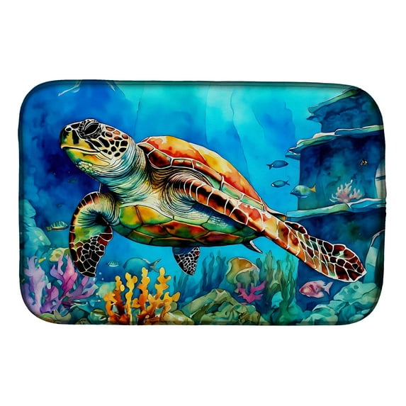 Carolines Treasures DAC2805DDM 21 x 14 in. Loggerhead Sea Turtle Dish Drying Mat