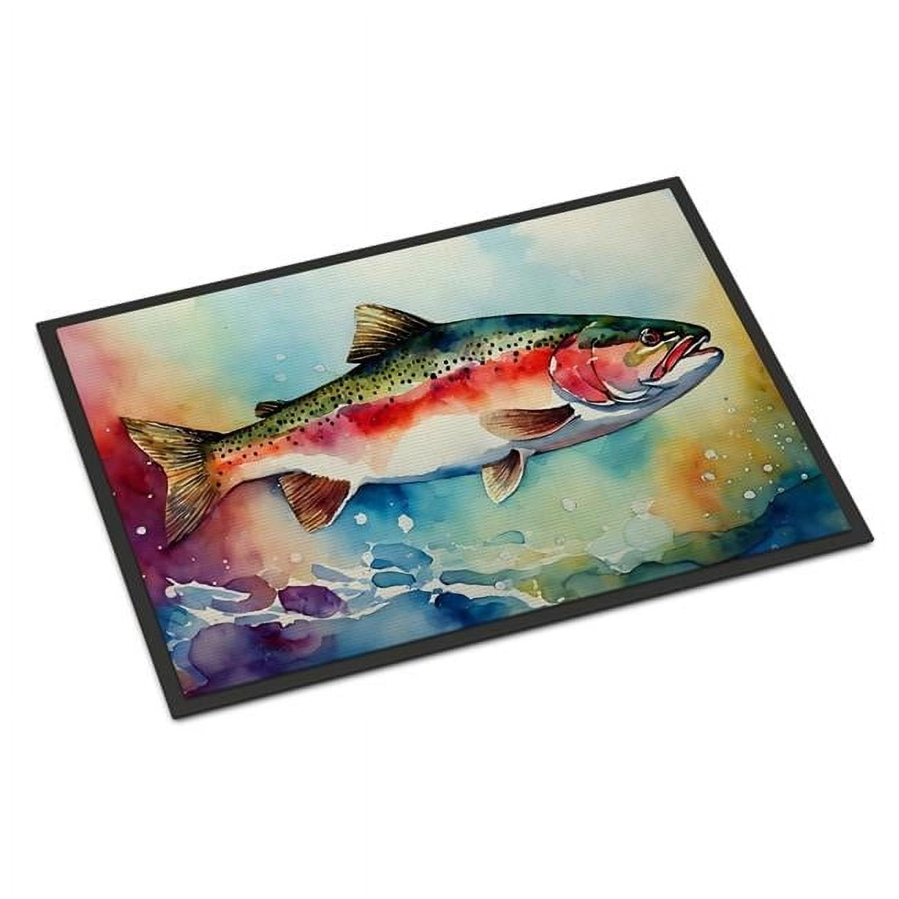 Carolines Treasures DAC2815MAT 18 x 27 in. Unisex Rainbow Trout Doormat