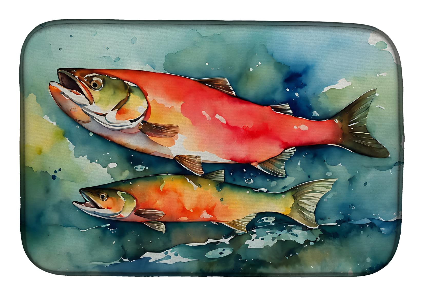 Carolines Treasures DAC2818DDM 21 x 14 in. Salmon Dish Drying Mat