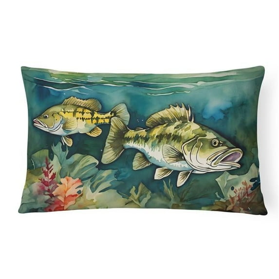 Smallmouth Bass Throw Pillow 12 in x 16 in