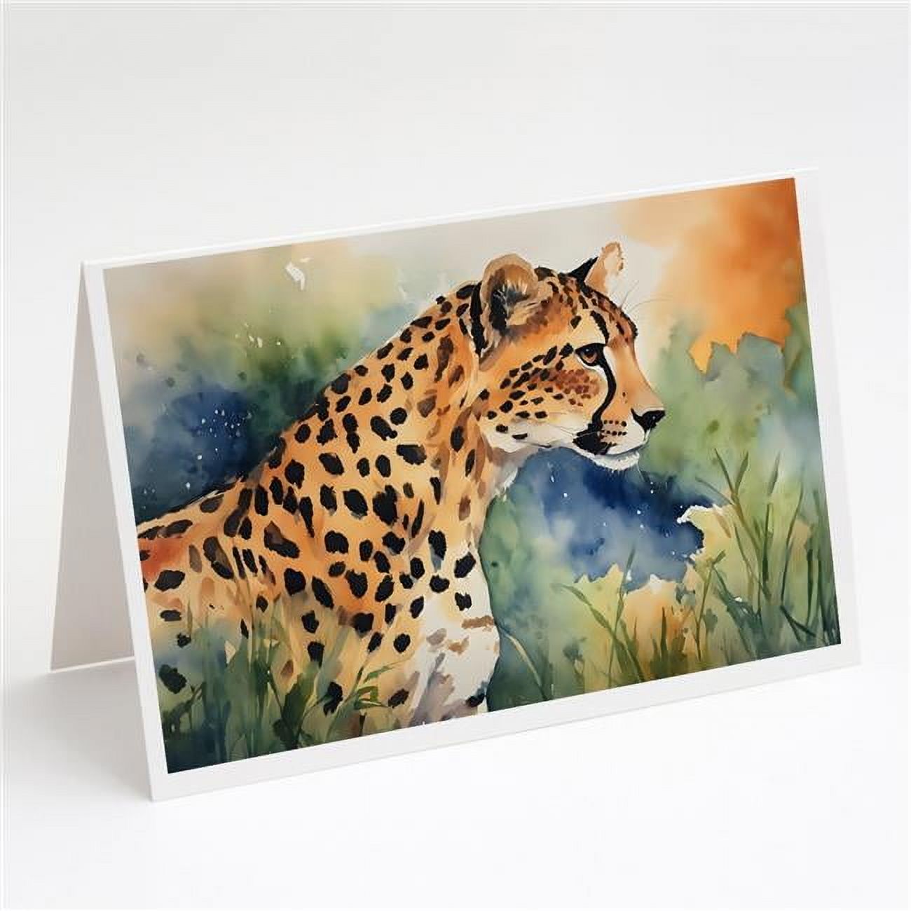 Carolines Treasures DAC2888GCA7P 5 x 7 x 0.01 in. Cheetah Greeting Cards - Pack of 8