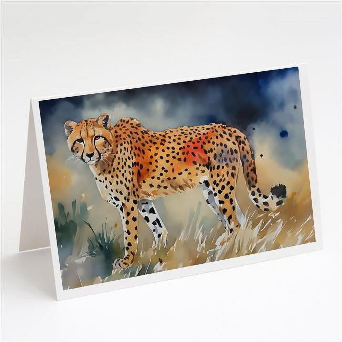 Carolines Treasures DAC2890GCA7P 0.01 x 5 x 7 in. Cheetah Greeting Cards - Pack of 8