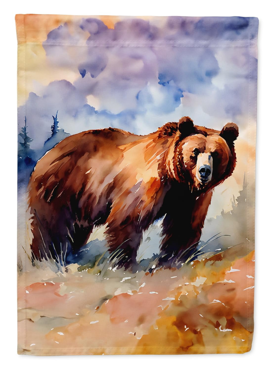 Caroline's Treasures Grizzly Bear House Flag Large Porch Sleeve Pole Decorative Outside Yard Banner Artwork Wall Hanging, Polyester, House Size, Multicolor