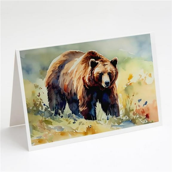 Carolines Treasures DAC2928GCA7P 0.01 x 5 x 7 in. Grizzly Bear Greeting Cards - Pack of 8
