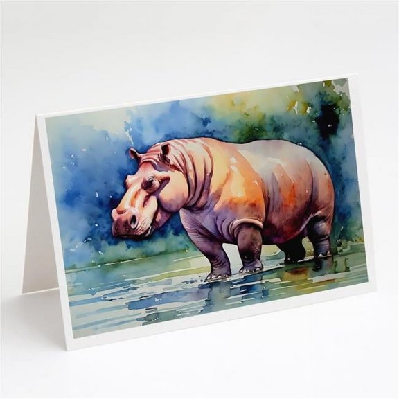 Carolines Treasures DAC2933GCA7P 0.01 x 5 x 7 in. Hippopotamus Greeting Cards - Pack of 8