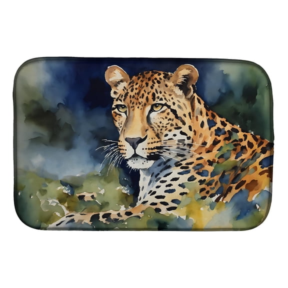 Leopard Dish Drying Mat 14 in x 21 in