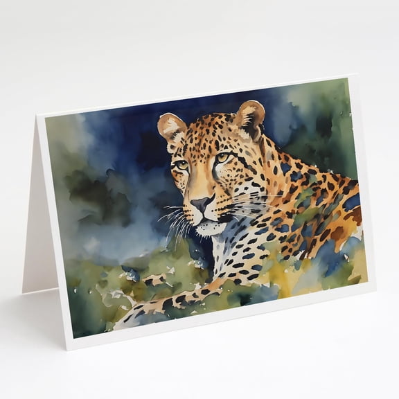 Carolines Treasures DAC2946GCA7P 0.01 x 5 x 7 in. Leopard Greeting Cards - Pack of 8