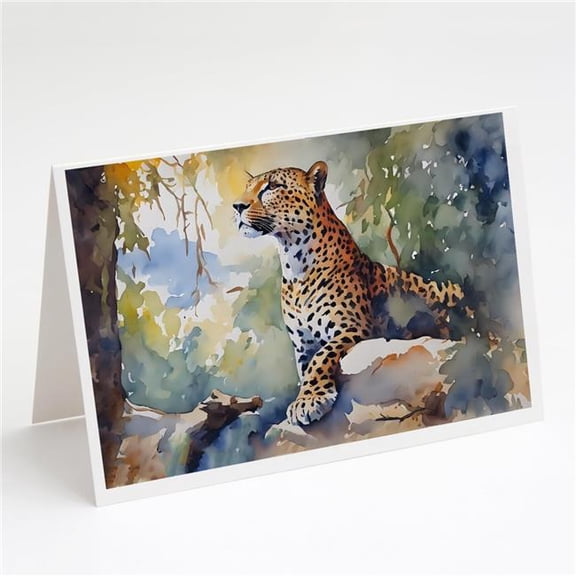 Carolines Treasures DAC2947GCA7P 0.01 x 5 x 7 in. Leopard Greeting Cards - Pack of 8
