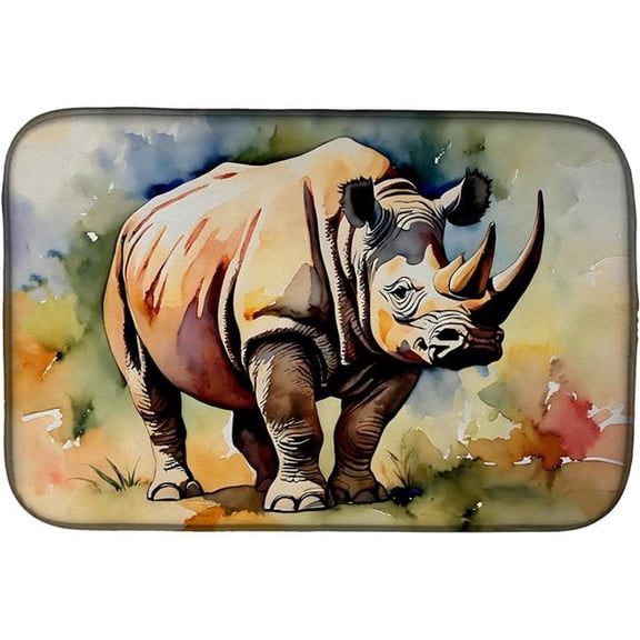 Carolines Treasures DAC2984DDM 0.2 x 21 x 14 in. Rhinoceros Dish Drying Mat