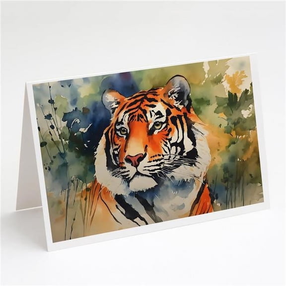 Carolines Treasures DAC2989GCA7P 5 x 7 in. Tiger Greeting Cards - Pack of 8