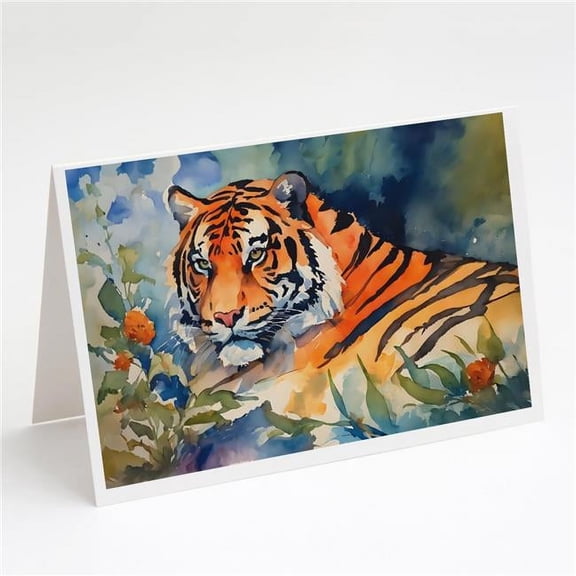 Carolines Treasures DAC2991GCA7P 5 x 7 in. Tiger Greeting Cards - Pack of 8