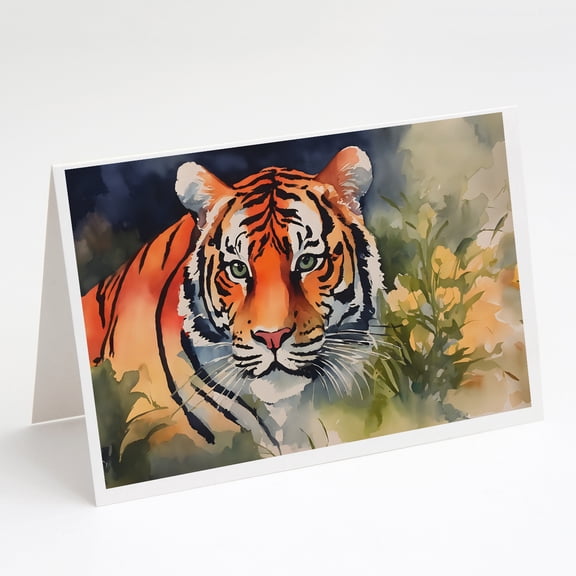 Carolines Treasures DAC2992GCA7P 5 x 7 in. Tiger Greeting Cards - Pack of 8