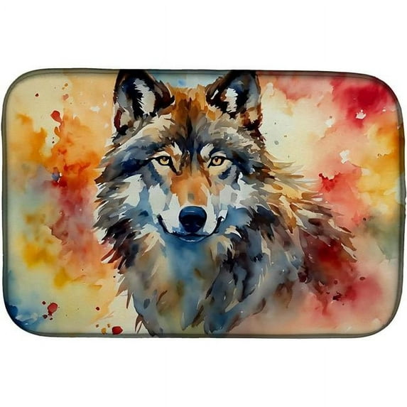 Carolines Treasures DAC3002DDM 0.2 x 21 x 14 in. Wolves Wolf Dish Drying Mat
