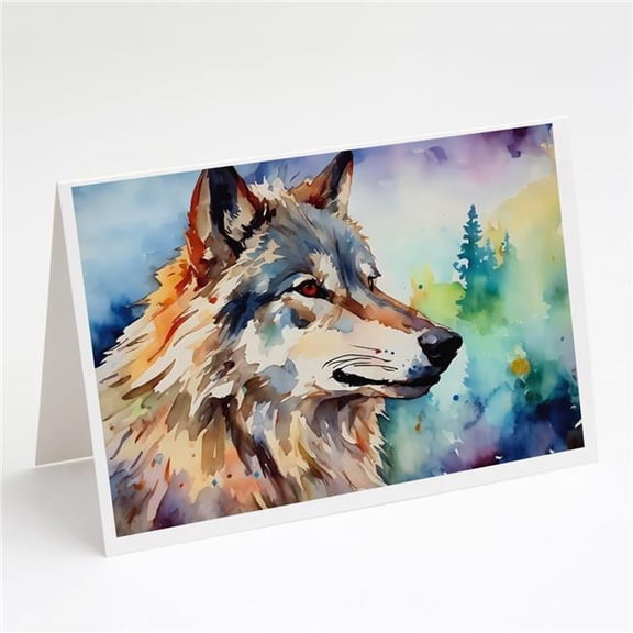 Carolines Treasures DAC3005GCA7P 5 x 7 in. Wolves Wolf Greeting Cards - Pack of 8