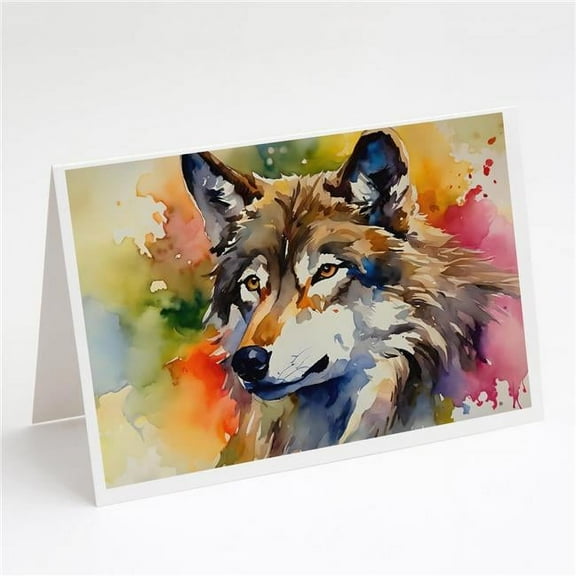Carolines Treasures DAC3006GCA7P 5 x 7 in. Wolves Wolf Greeting Cards - Pack of 8