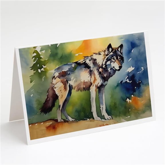 Carolines Treasures DAC3007GCA7P 5 x 7 in. Wolves Wolf Greeting Cards - Pack of 8