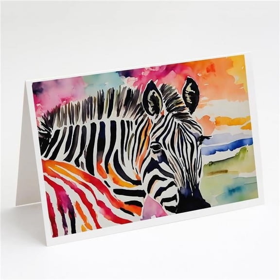 Carolines Treasures DAC3015GCA7P 5 x 7 in. Zebra Greeting Cards - Pack of 8