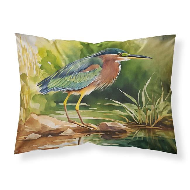 Carolines Treasures DAC3229PILLOWCASE 20.5 x 30 in. Unisex Green Heron Standard Pillowcase