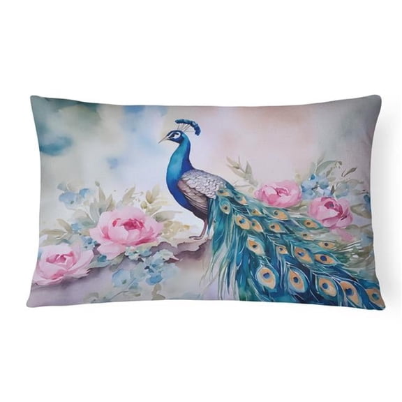 Peacock Throw Pillow 12 in x 16 in