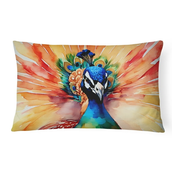 Peacock Throw Pillow 12 in x 16 in