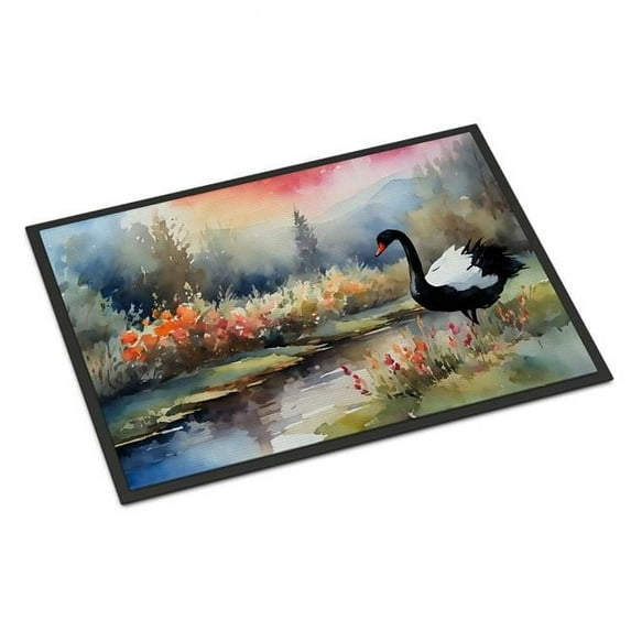 Carolines Treasures DAC3271JMAT 24 x 36 in. Unisex Black Swan Doormat