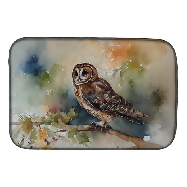 Carolines Treasures DAC3280DDM 21 x 14 in. Tawny Owl Dish Drying Mat