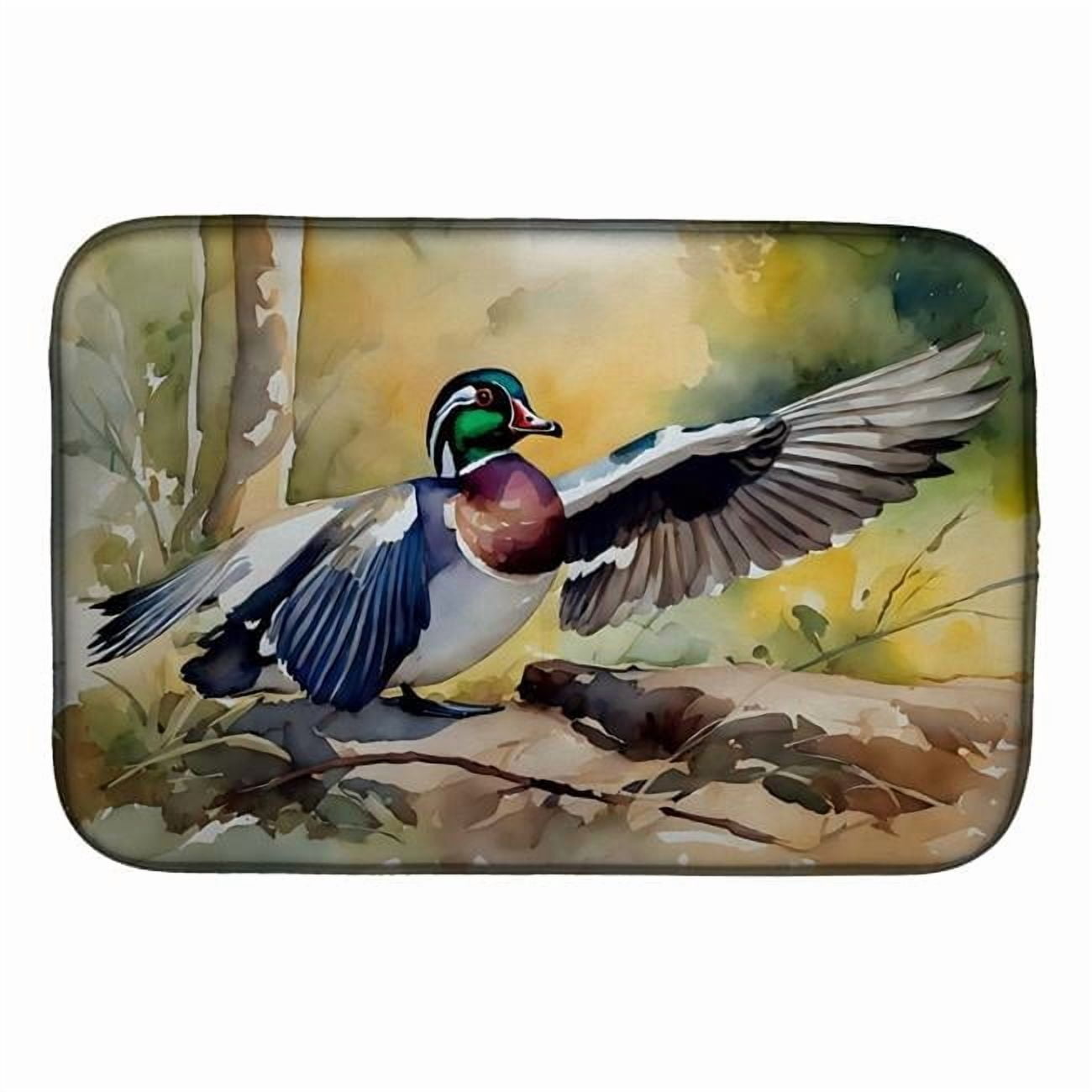 Carolines Treasures DAC3283DDM 21 x 14 in. Wood Duck Dish Drying Mat