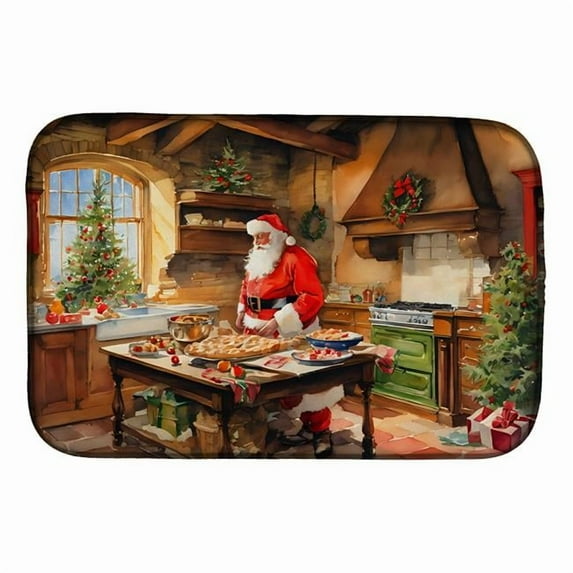 Carolines Treasures DAC3293DDM 21 x 14 in. Unisex Cookies with Santa Claus Father Christmas Dish Drying Mat