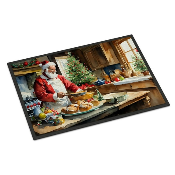 Cookies with Santa Claus Babbo Natale Doormat 27 in x 18 in