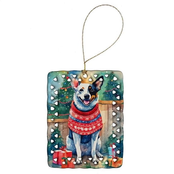 Carolines Treasures DAC3335CO2 3.4 x 2.6 in. Australian Cattle Dog Christmas Porcelain Ornament