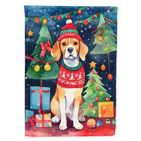 Carolines Treasures DAC3349GF 15.5 x 11.25 in. Beagle Christmas Polyester Fabric Garden Flag
