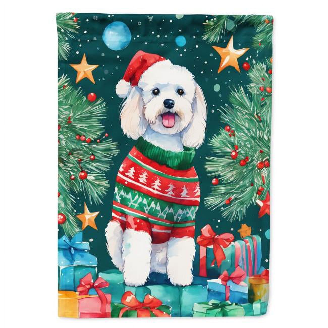 Caroline Treasures Bandiera Da Giardino Bichon Frise – Tema Invernale, Double Face, 27,9 X 38,1 Cm