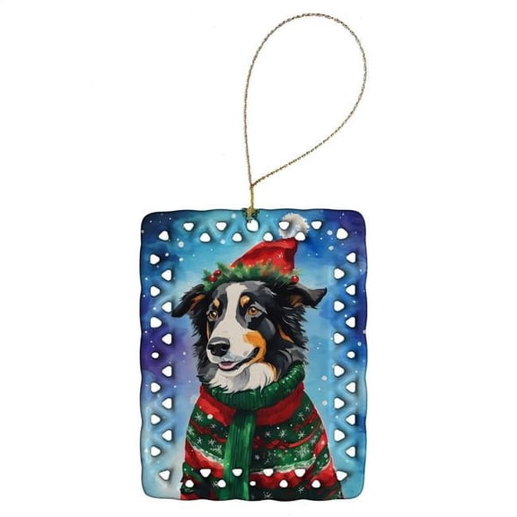 Carolines Treasures DAC3377CO2 3.4 x 2.6 in. Border Collie Christmas Porcelain Ornament