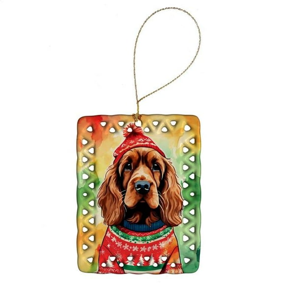 Carolines Treasures DAC3450CO2 3.4 x 2.6 in. English Cocker Spaniel Christmas Porcelain Ornament