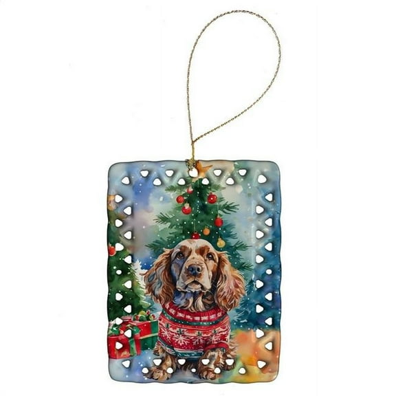 Carolines Treasures DAC3451CO2 3.4 x 2.6 in. English Cocker Spaniel Christmas Porcelain Ornament